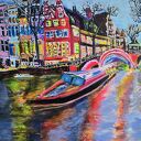 Amsterdam - obraz na płótnie 40x40x2 cm