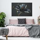 Obraz na płótnie Kwiat Glamour Czarny i Złoty 120x80 cm