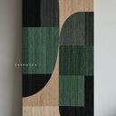 ZAKROCKA ATELIER obrazy do salonu modernistyczne 80x160cm - zieleń i beż