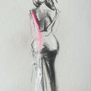 Neon Pink - kobieca inkografia z różowym akcentem 60x90 cm
