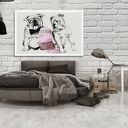 Buldogi Love - obraz na płótnie 120x80 cm, wysyłka w 24h