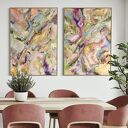 Abstrakcja - zestaw dwóch obrazów 100x70 cm kolorowe do salonu