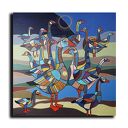 Sielsko i anielsko 5 - obraz na płótnie 100x100 cm z farb akrylowych