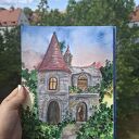Akwarela „Gdzieś w zaczarowanym lesie” - oryginalny obraz fantasy