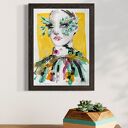 Green lashes, akwarela na papierze, portret kobiety