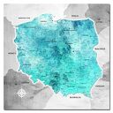 Tablica korkowa Mapa Polski nr 6 100x100 cm - obraz z pinezkami gratis