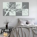 obraz DRZEWO 8 - 120x70cm na płótnie szary popiel