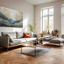 Obraz do salonu - ZŁOTE DRZEWA I KSIĘŻYC - 70x50 cm (103101)