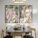 Zestaw obrazów 100x70 cm - nowoczesna abstrakcja kolorowa do salonu