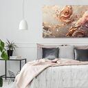 Obraz abstrakcyjny na płótnie 120x80 cm - fale w miedzianym beżu