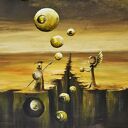Powitanie - oryginalny obraz ręcznie malowany w stylu surrealizmu (akryl 60x80)