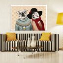 Obraz na płótnie 120x80 cm Buldogi Love - gotowy do zawieszenia