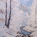 Zestaw akrylowo-olejnych obrazów - dyptyk 'Kontrast Zima-Lato' 2x30x24 cm