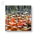 Obraz akrylowy ręcznie malowany na płótnie - Sobibór 40x40 cm (las i przyroda)