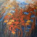 Łąka - impresja. Obraz malowany ręcznie na płótnie 50x70 cm do salonu