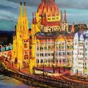 Budapeszt - akrylowy obraz architektura i pejzaż 30x40 cm