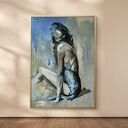 Blue Dress - kobiecy obraz 100x70 cm do salonu i sypialni