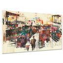 Obraz na płótnie ABSTRAKCJA 65 ludzie kolorowi spacer pomostem 120x80cm