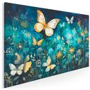 Obraz do salonu - MOTYLE WŚRÓD KWIATÓW MAGICZNY MOTYW - 70x50 cm
