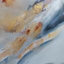 Pejzaż - obraz akrylowy 70 x 50 cm w odcieniach bieli, złota i szarości