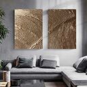 Golden pat - duży zestaw 2 obrazów na płótnie z rzeźbieniem 70x100 cm