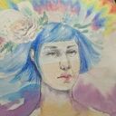 „Aura” - portret kobiety z tęczową aurą