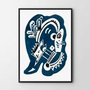 Plakat obraz blue Kandinsky A4 21.0x29.7cm