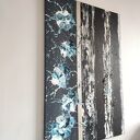 THE BLACK - ręcznie malowany obraz abstrakcyjny do salonu 60x90 cm z akrylu na płótnie
