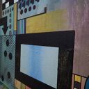 Obraz "Geometria abstrakcyjna 6" - mixed media 120x80 cm, pion lub poziom