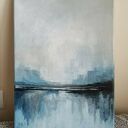Błękitny pejzaż - ręcznie malowany obraz akrylowy 40x30 cm