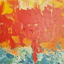 Obraz olejny „Horyzont w ogniu” 50x70 - abstrakcja z mocną fakturą (limitowana edycja)