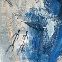 Szaman 2 - nowoczesny obraz abstrakcyjny ręcznie malowany 80x120 cm