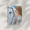 Ruda i jej koń - oryginalna akwarela A3 (42x29,7 cm)