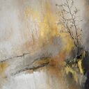 Żurawie abstrakcyjny pejzaż obraz ręcznie malowany