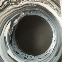 THE LOOP 50x80 - czarno-biały obraz abstrakcyjny akryl na płótnie