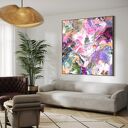 Kolorowy obraz abstrakcyjny 100x100 cm - nowoczesne malarstwo na płótnie