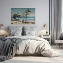 Obraz do salonu - NADMORSKI KRAJOBRAZ Z DRZEWAMI - 70x50 cm (102801)