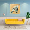 Początek I 80x80 cm - akryl na płótnie, duży obraz abstrakcyjny do salonu