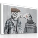 NOWOCZESNY OBRAZ DRUKOWANY NA PŁÓTNIE - BARAN I OWCA, ŚLUB, PAŃSTWO BARANOWSCY 120x80cm