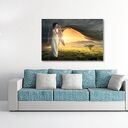 Obraz na płótnie Anioł 3 - pejzaż ze słońcem i chmurami 120x80 cm