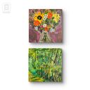 Kompozycja obrazów na płótnie 40x40x2 cm - Las natura, ręcznie malowana (akryl)