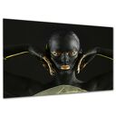 Obraz glamour sypialnia canvas TWARZ 26 czarne złoto usta 120x80 AleObrazy