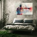 Obraz bokser - dynamiczna akwarela na płótnie 120 x 80 cm