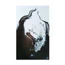 DROWNING 50x80 - ręcznie malowany czarno-biały obraz abstrakcyjny