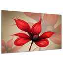 OBRAZ NOWOCZESNY Czerwone KWIATY 22 Beżowy Salon Sypialnia 120x80