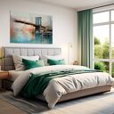 Obraz do salonu - ABSTRAKCYJNY MOST W MIEJSKIM KRAJOBRAZIE - 70x50 cm (102901)