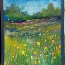 Łąka - obraz z pastelami w formacie 24 x 18 cm (ręczne wykonanie)