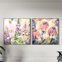 Kolorowy obraz abstrakcyjny 100x100 cm - nowoczesne malarstwo na płótnie