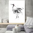 Plakat obraz Szary A4 21x29,7 cm - elegancka grafika ptaka Hogstudio
