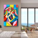 'Pierwszy dotyk " obraz ręcznie malowany akryl 100x150